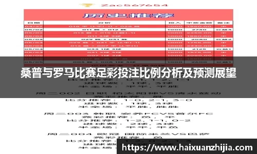 桑普与罗马比赛足彩投注比例分析及预测展望